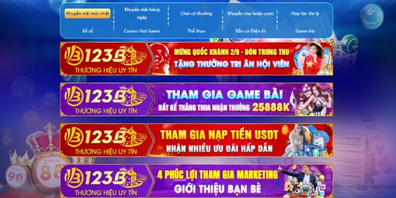 Lưu ý khi tham gia khuyến mãi 123B